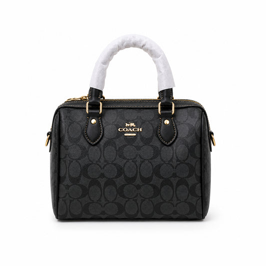 Duffle Monogram Satchel Bag in Black alternate view