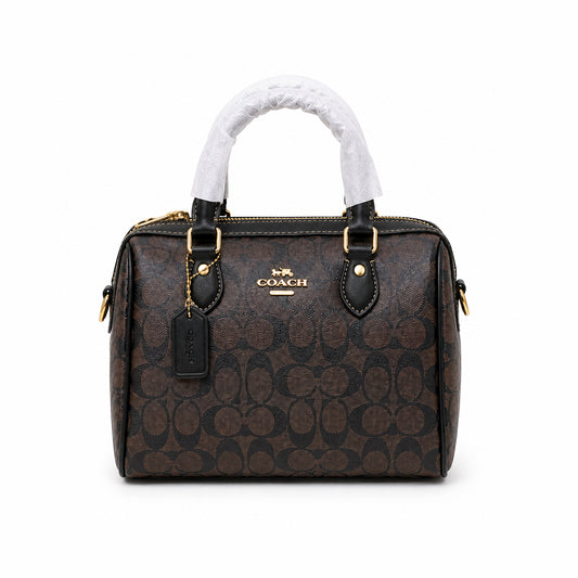 Duffle Monogram Satchel Bag – Dark Brown alternate view