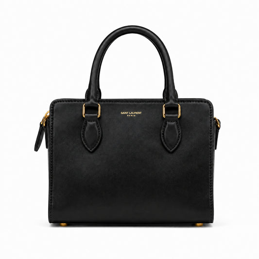 Top Handle Boston Bag – Black front view