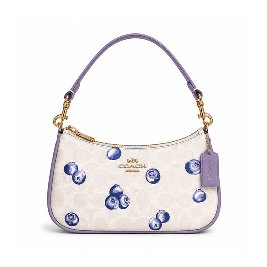 Teri Premium Printed Shoulder Bag – White Blueberries alternate view