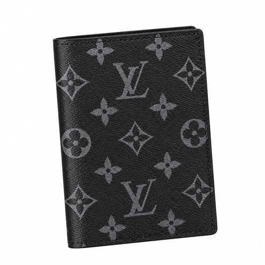 Louis Vuitton Monogram Eclipse Passport Cover – Black detail view