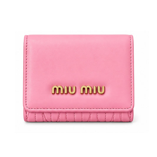 Miu Miu Leather Compact Wallet – Pink detail view