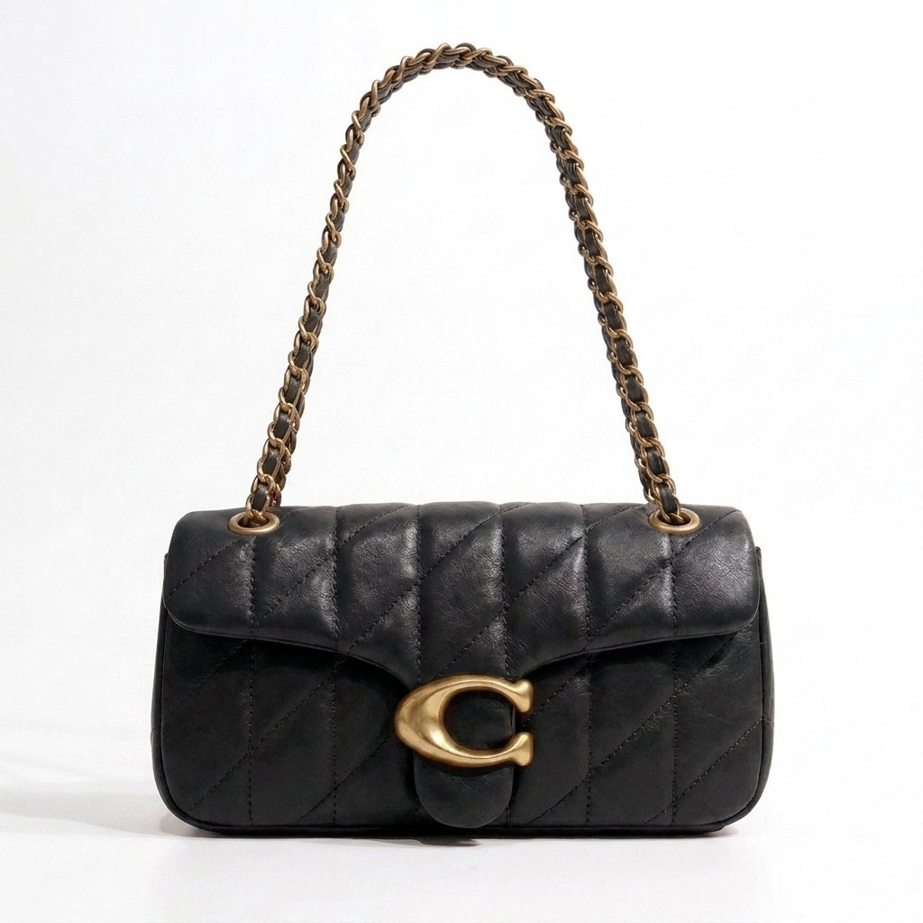 Black quilted chain shoulder bag alternate view