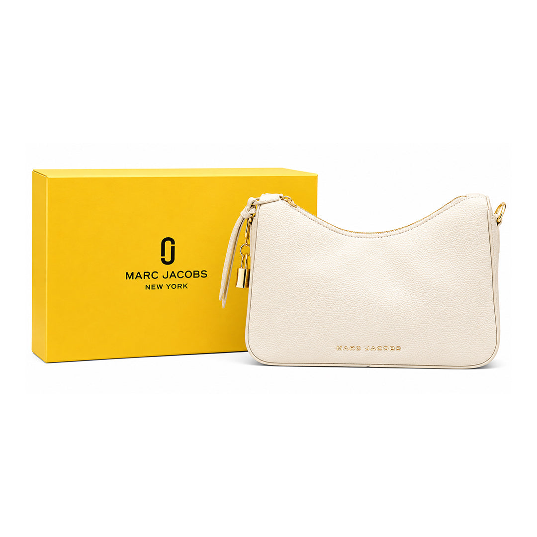 White textured shoulder bag alternate view