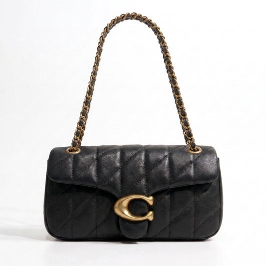 Black quilted chain shoulder bag alternate view