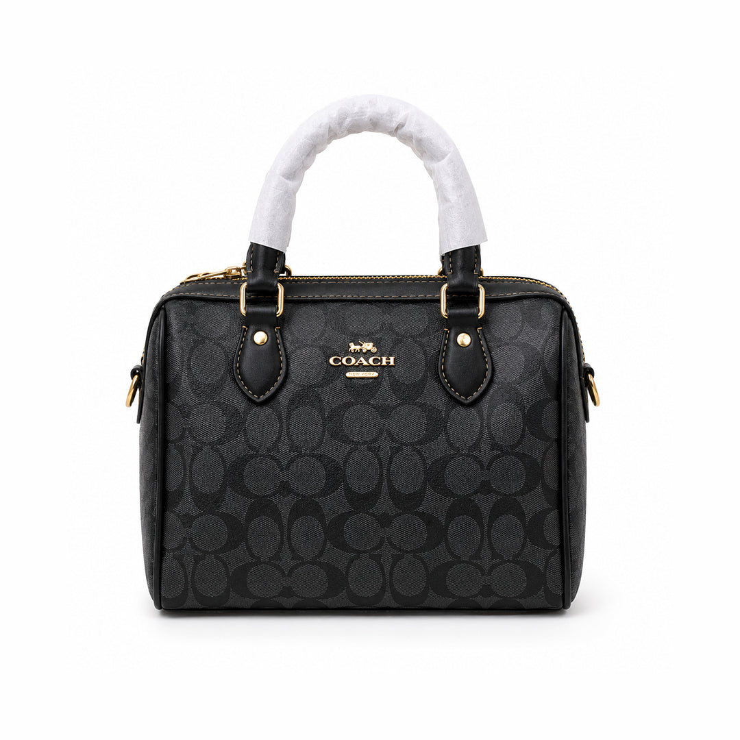 Duffle Monogram Satchel Bag – Black alternate view