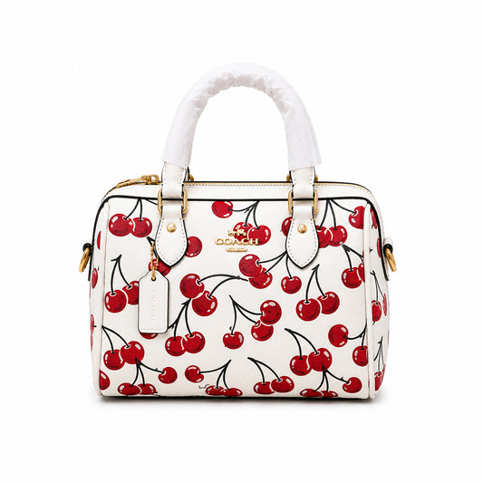 Duffle Monogram Satchel Bag – White Cherry Print alternate view