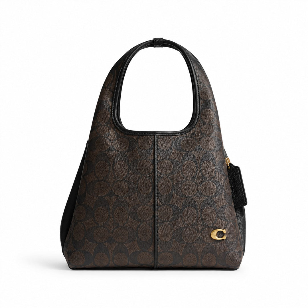 Lana Premium Hobo Bag in Dark Chocolate Monogram with Black Trim alternate view