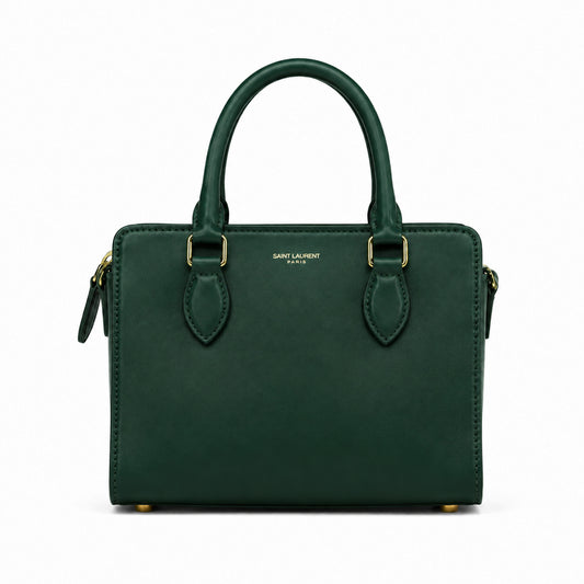 Top Handle Boston Bag – Green front view