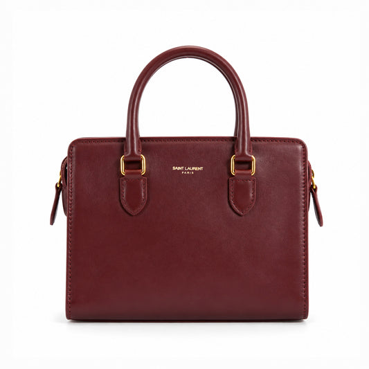 Top Handle Boston Bag – Red front view