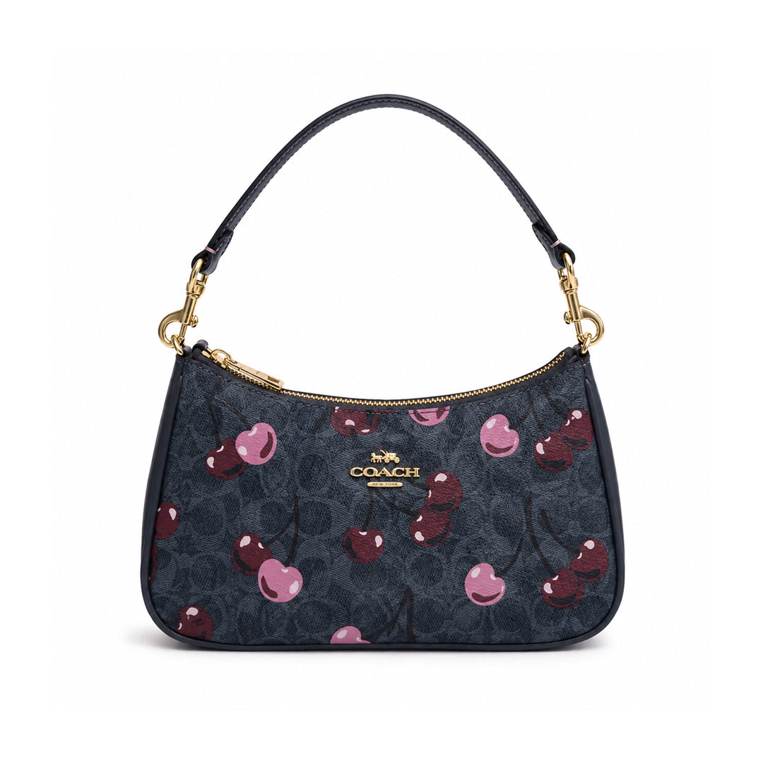 Teri Premium Printed Shoulder Bag – Blue Cherry Print alternate view