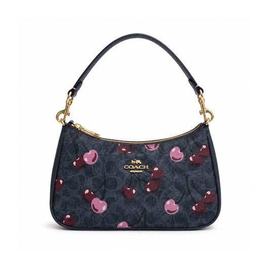 Teri Premium Printed Shoulder Bag – Blue Cherry Print alternate view