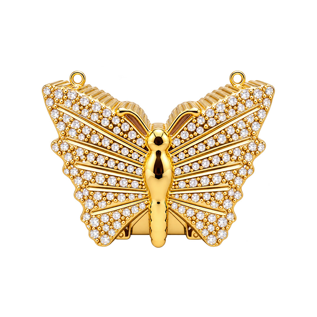 Crystal Butterfly Mini Acrylic Clutch – Gold alternate view