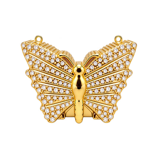 Crystal Butterfly Mini Acrylic Clutch – Gold alternate view