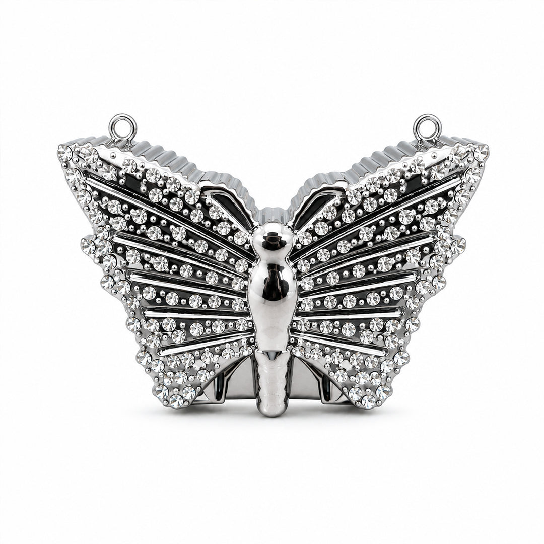 Crystal Butterfly Mini Acrylic Clutch – Silver alternate view