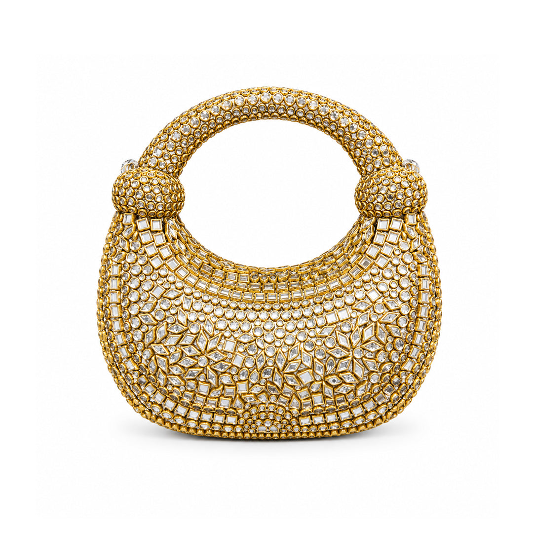 Royal Orbit Kundan Clutch – Gold alternate view