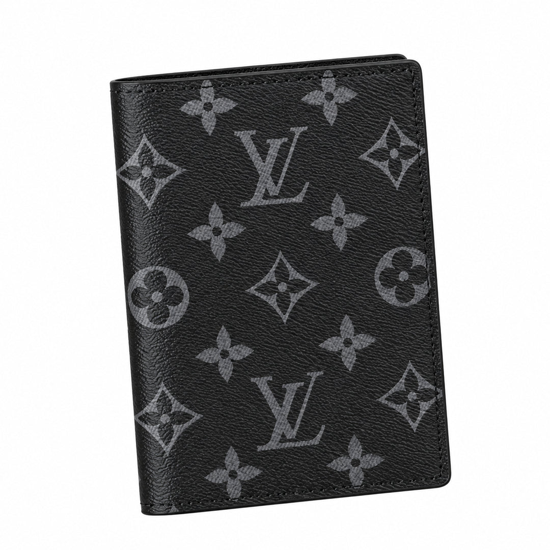 Louis Vuitton Monogram Eclipse Passport Cover – Black detail view