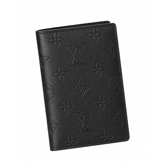 Louis Vuitton Monogram Shadow Passport Cover – Black detail view
