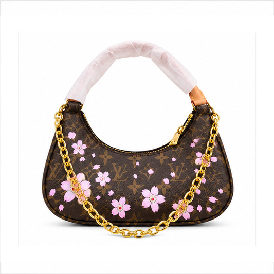 LV Monogram Pink Blossom Shoulder Bag detail view