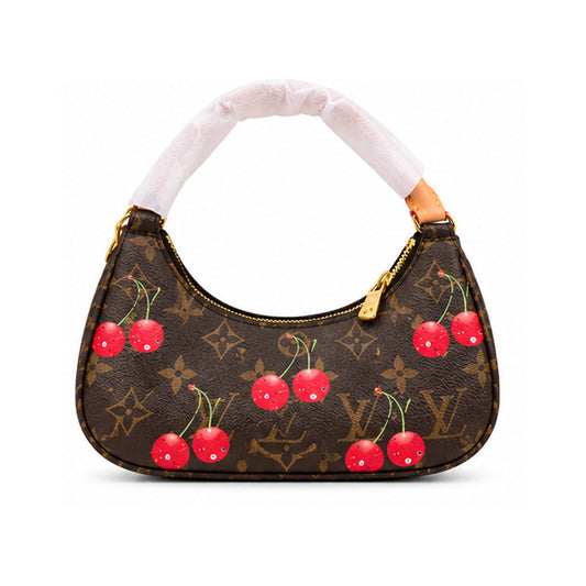 LV Monogram Cherry Print Shoulder Bag detail view