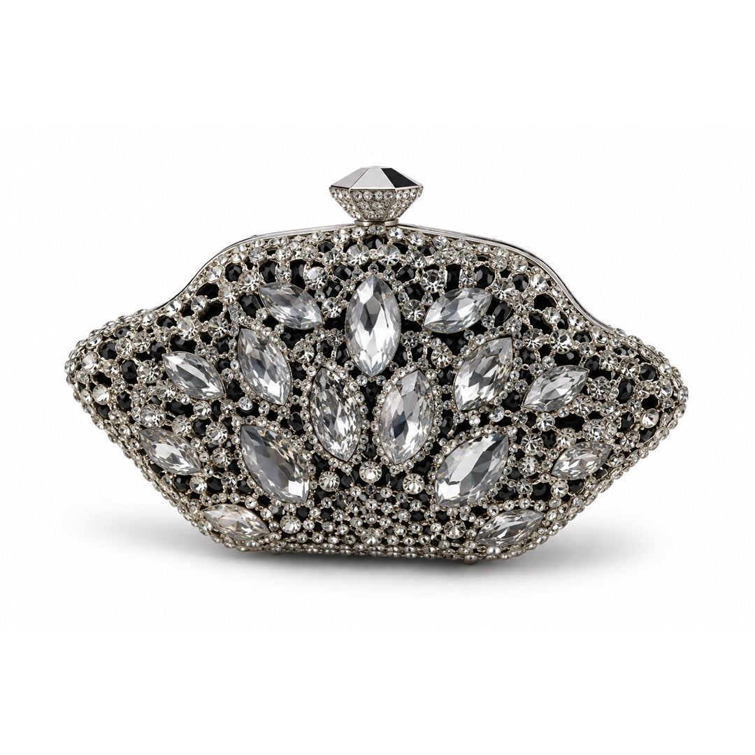 Crystal Petal Evening Clutch detail view